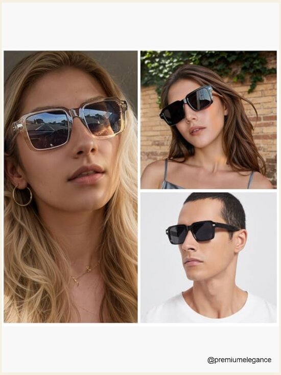 Retro Square Polarized Sunglasses Rectangle Shades Unisex main image 6